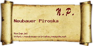 Neubauer Piroska névjegykártya